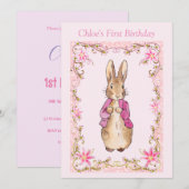 Invitation Pierre le lapin Merci (Devant / Derrière)