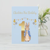 Invitation Pierre le lapin Premier anniversaire (Debout devant)