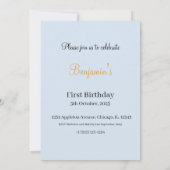 Invitation Pierre le lapin Premier anniversaire (Dos)