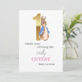 Invitation Pierre le lapin Premier anniversaire (Debout devant)