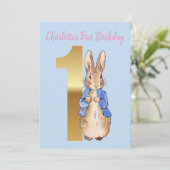 Invitation Pierre le lapin Premier anniversaire (Debout devant)