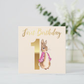 Invitation Pierre le lapin Premier anniversaire (Debout devant)