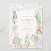 Invitation Pierre le lapin Premier anniversaire (Devant)