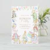 Invitation Pierre le lapin Premier anniversaire (Debout devant)