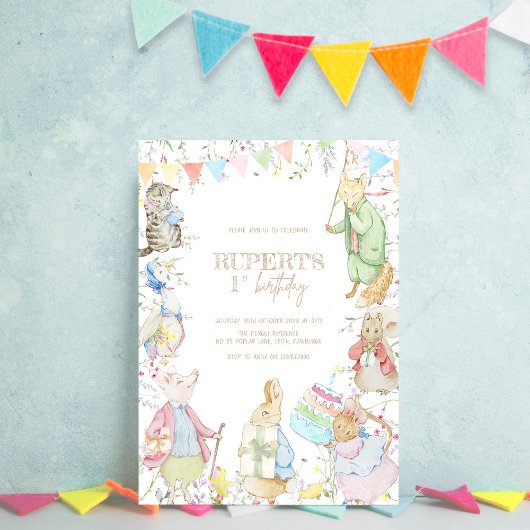 Invitation Pierre le lapin Premier anniversaire