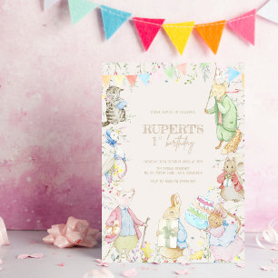 Invitation Pierre le lapin Premier anniversaire