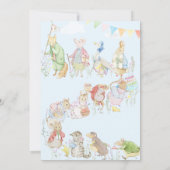 Invitation Pierre le lapin Premier anniversaire bleu (Dos)