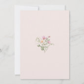 Invitation Pierre le lapin rose Floral Baby shower fille (Dos)