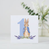 Invitation Pierre le premier anniversaire du lapin (Debout devant)