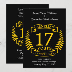 Invitation Pierre précieuse Carnélian anniversaire de mariage