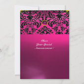 Invitation PIERRE PRÉCIEUSE DAMASK MONOGRAMME rubis rose fuch (Dos)