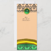 Invitation Pierre précieuse DAMASK MONOGRAMME verte (Dos)