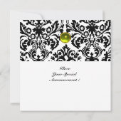 Invitation Pierre précieuse GEMME DAMASK monogramme topaze ja (Dos)