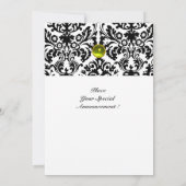 Invitation Pierre précieuse GEMME DAMASK monogramme topaze ja (Dos)