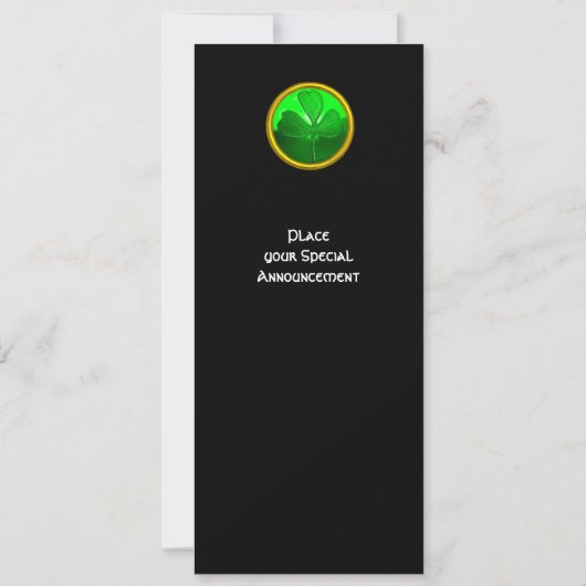 INVITATION PIERRE PRÉCIEUSE TRÈFLE VERT, FÊTE DE LA SAINT-PAT (Dos)