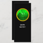 INVITATION PIERRE PRÉCIEUSE TRÈFLE VERT, FÊTE DE LA SAINT-PAT (Devant / Derrière)