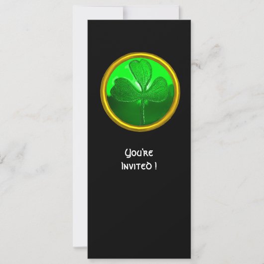 INVITATION PIERRE PRÉCIEUSE TRÈFLE VERT, FÊTE DE LA SAINT-PAT (Devant)