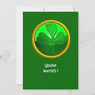 INVITATION PIERRE PRÉCIEUSE TRÈFLE VERT, FÊTE DE LA SAINT-PAT