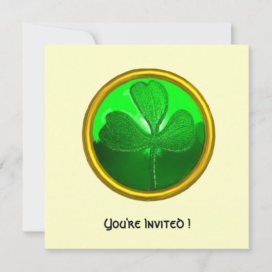 INVITATION PIERRE PRÉCIEUSE TRÈFLE VERT, FÊTE DE LA SAINT-PAT (Devant)