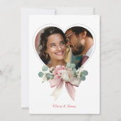 Invitation Pierres blanches et fiançailles de roses blanches (Dos)