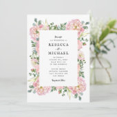 Invitation Pierres blanches Hydrangea Eucalyptus Mariage (Debout devant)