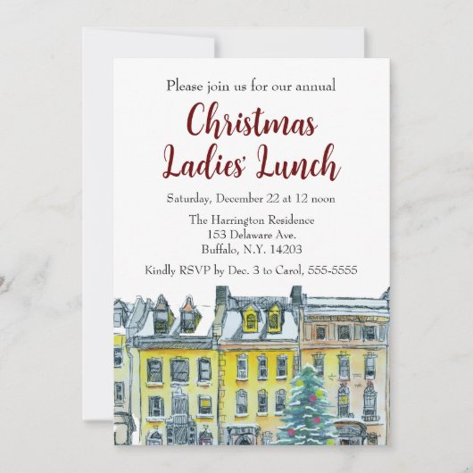 Invitation Pierres brunes peintes à main blanche pour Noël à  (Devant)