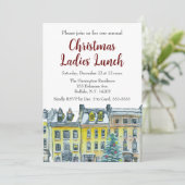 Invitation Pierres brunes peintes à main blanche pour Noël à  (Debout devant)