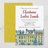 Invitation Pierres brunes peintes à main blanche pour Noël à  (Devant / Derrière)