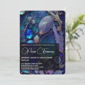 Invitation Pierres cristallines Iridescentes, Bleu, Turquoise (Debout devant)