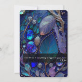 Invitation Pierres cristallines Iridescentes, Bleu, Turquoise (Dos)