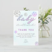 Invitation Pierres de Baby shower rose violet Rhinestones Mer (Debout devant)