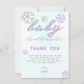 Invitation Pierres de Baby shower rose violet Rhinestones Mer (Devant)