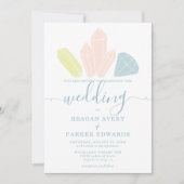 Invitation Pierres de Gem Elegant Pastel Mariage Bleu (Devant)