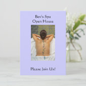 Invitation Pierres de massage en verre de plage sur le dos (Debout devant)