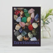 Invitation Pierres Gem Colorées (Debout devant)
