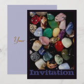 Invitation Pierres Gem Colorées (Devant / Derrière)