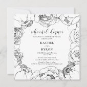 Invitation Pierres noires et blanches élégant dîner de répéti (Devant)