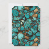 Invitation Pierres noires turquoise (Dos)