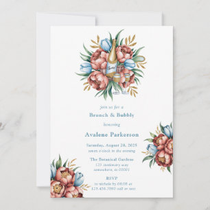 Invitation Pierres romantiques & Tulipes Brunch & Bubbly