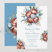 Invitation Pierres romantiques & Tulipes Partie d'engagement (Devant / Derrière)