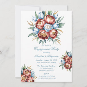 Invitation Pierres romantiques & Tulipes Partie d'engagement