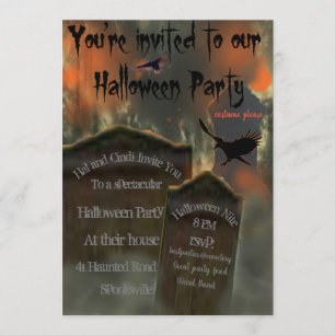 Invitation Pierres tombales de cimetière Merle Vautour Brumeu