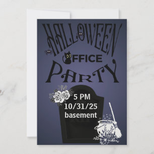 Invitation Pierres tombales Halloween Violet Fête de bureau