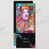 Invitation PIERROT AVEC CAT / Mardi Gras Masquerade Party (Devant / Derrière)