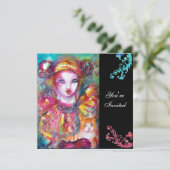 Invitation PIERROT AVEC CAT / Mardi Gras Masquerade Party (Debout devant)