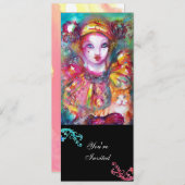 Invitation PIERROT AVEC CAT / Mardi Gras Masquerade Party (Devant / Derrière)