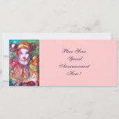 Invitation PIERROT AVEC CHAT / Mardi Gras Fête de Mascarade (Dos)