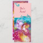 Invitation PIERROT ET ARLECCHINA Carnaval de Venise, (Devant / Derrière)