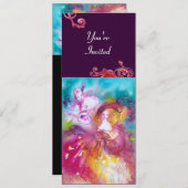 Invitation PIERROT ET ARLECCHINA Carnaval de Venise, (Devant / Derrière)