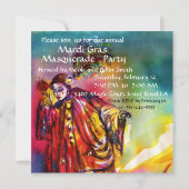 Invitation PIERROT ET ROSES MUSICAL ROMANTIQUE Mardi Gras (Dos)